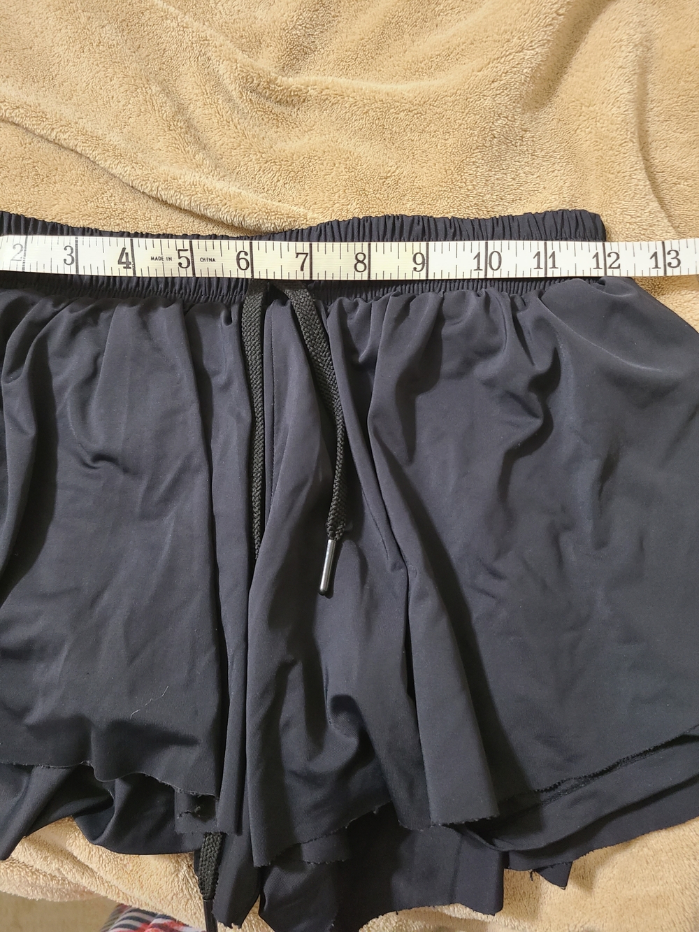Black Drawstring Athletic Skorts